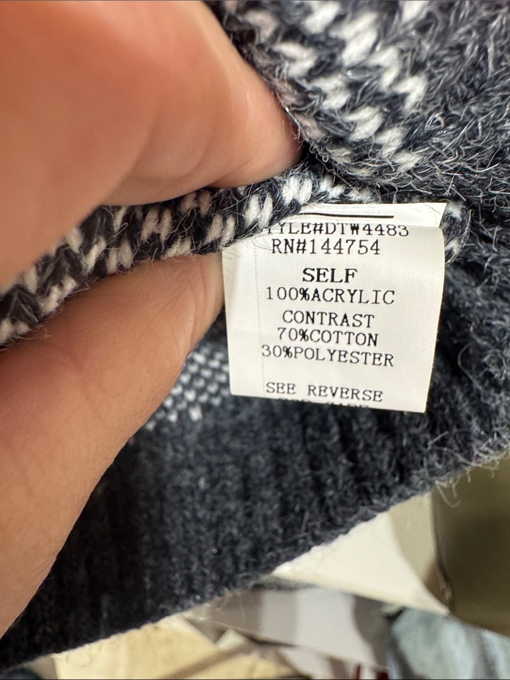 0021 DAVI & DANI Blue Two-Tone '8' Knit Sweater - Picture 4 of 4